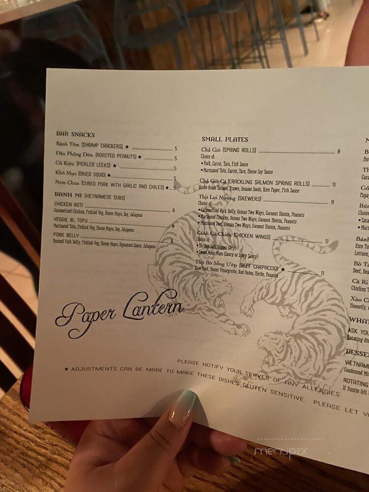 Paper Lantern - Calgary, AB menu_pic
