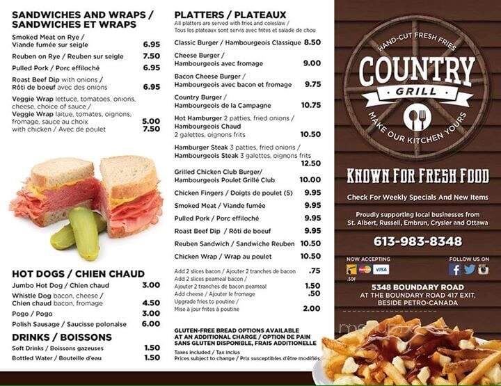 Country Grill - Ottawa, ON menu_pic