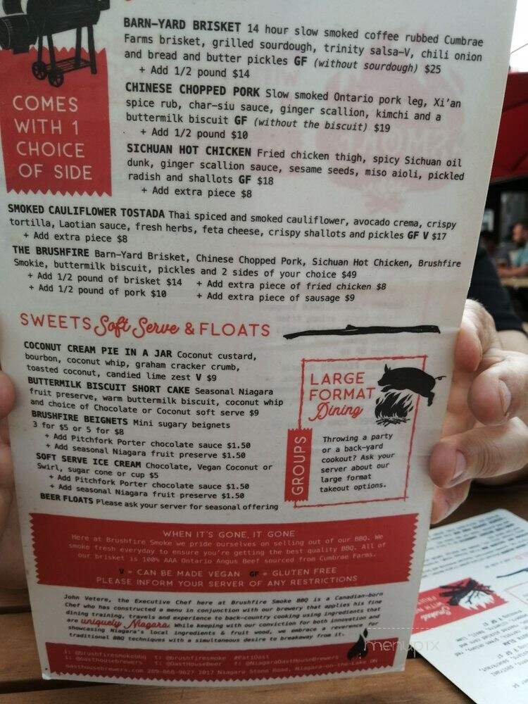 Brush Fire Smoke BBQ - Niagara-on-the-Lake, ON menu_pic