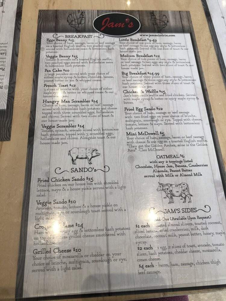 Jam's - Airdrie, AB menu_pic