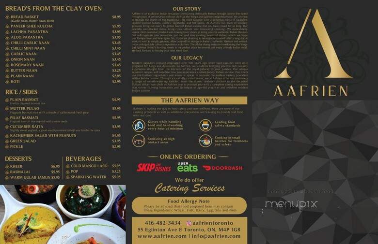 Aafrien - Toronto, ON menu_pic