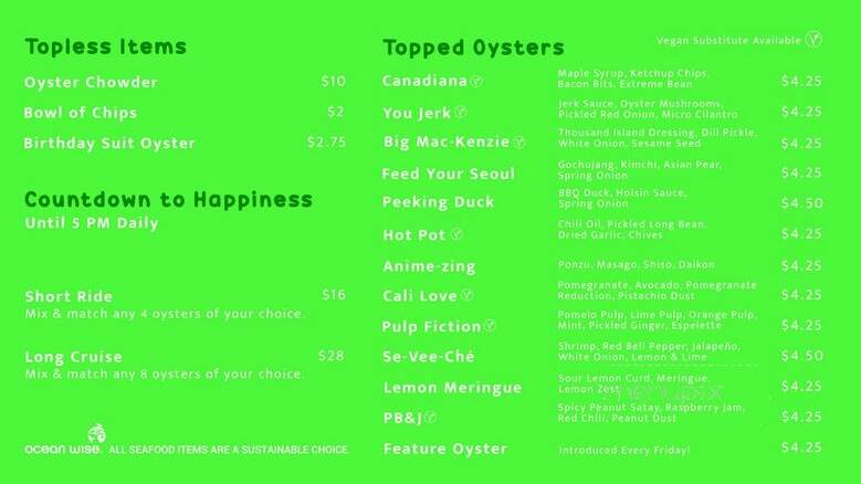 Shuckshuck - Vancouver, BC menu_pic