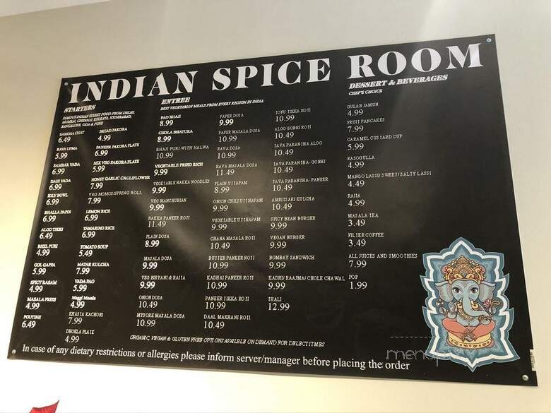 Indian Spice Room - Toronto, ON menu_pic