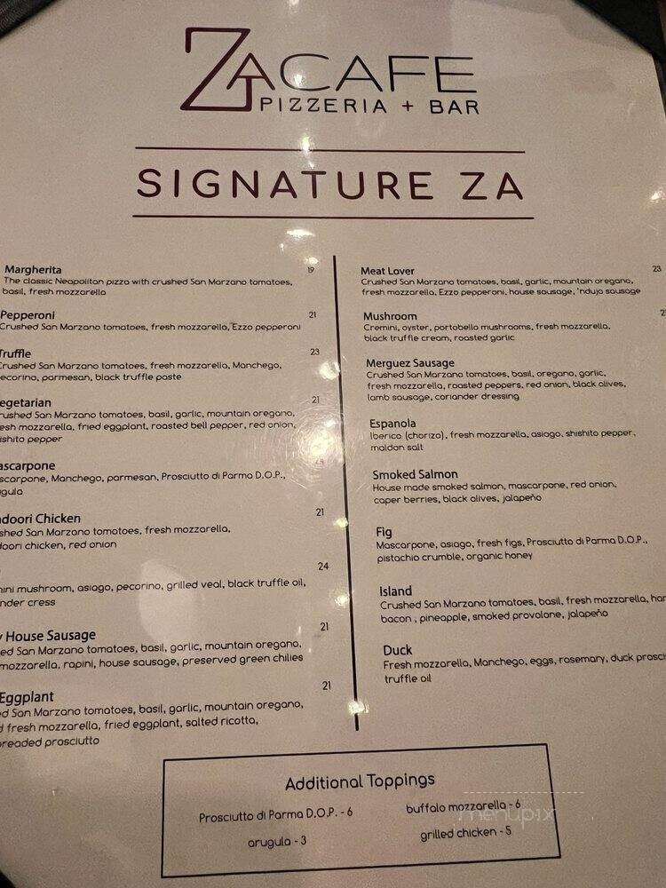 Za Cafe Pizzeria & Bar - Toronto, ON menu_pic