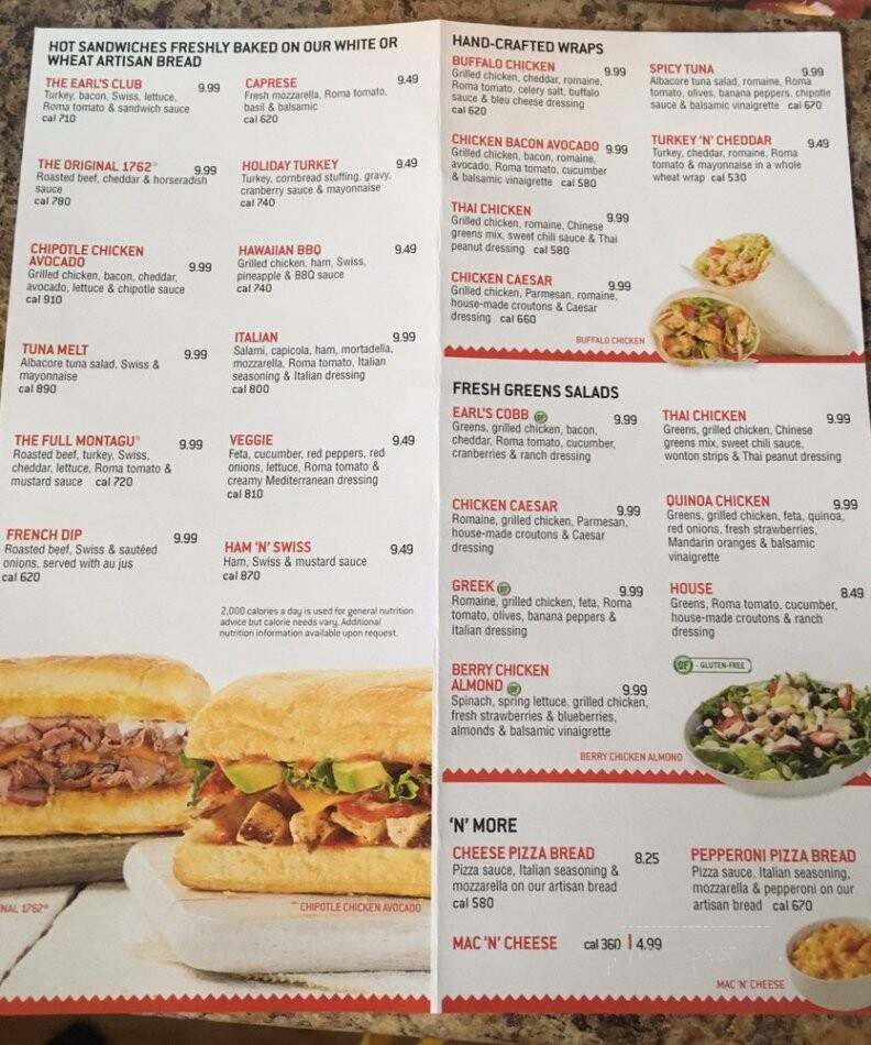 Earl of Sandwich Seasons - Winnipeg, MB menu_pic