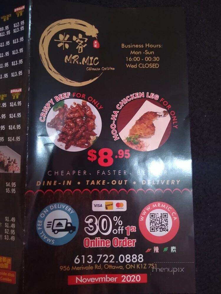 Mr. Mic - Ottawa, ON menu_pic