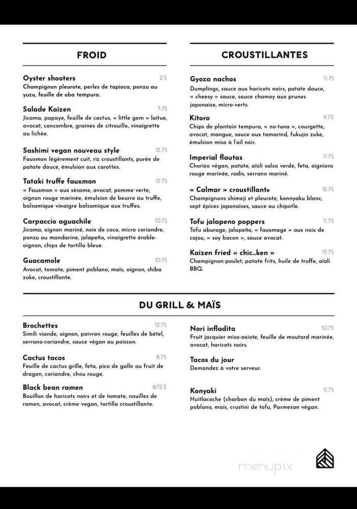 Casa Kaizen - Montreal, QC menu_pic