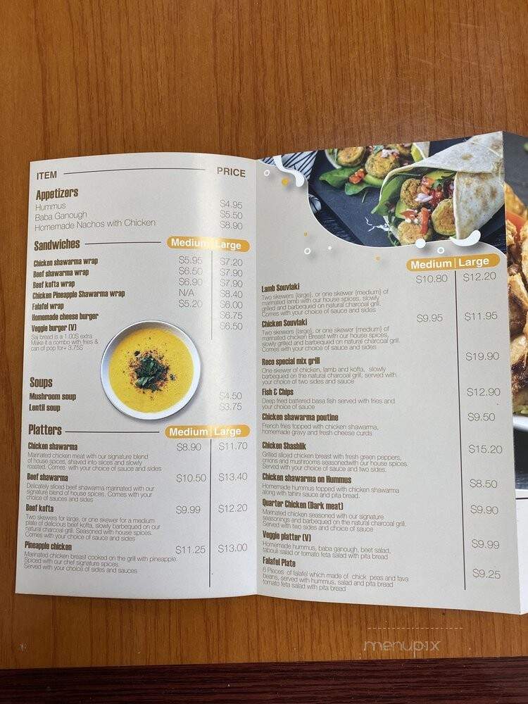 Reco Shawarma - Burlington, ON menu_pic