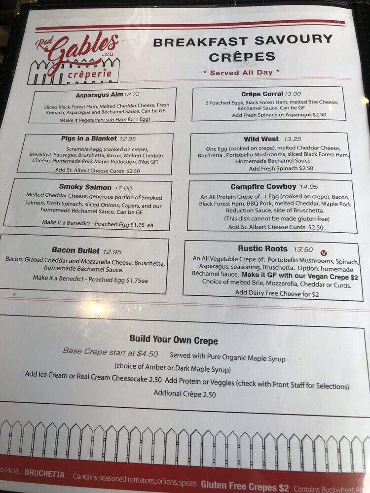 Red Gables Creperie - Stittsville, ON menu_pic
