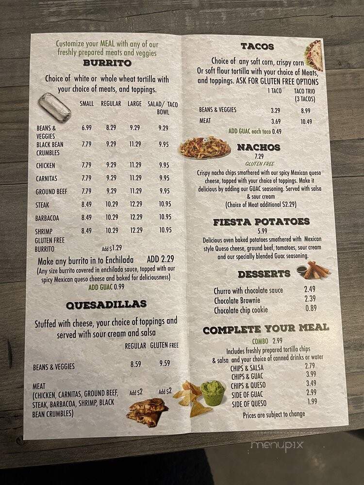 Guac Mexi Grill - Mississauga, ON menu_pic