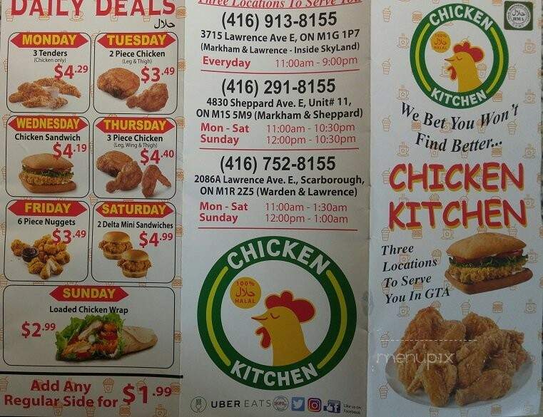 Chicken Kitchen - Toronto, ON menu_pic