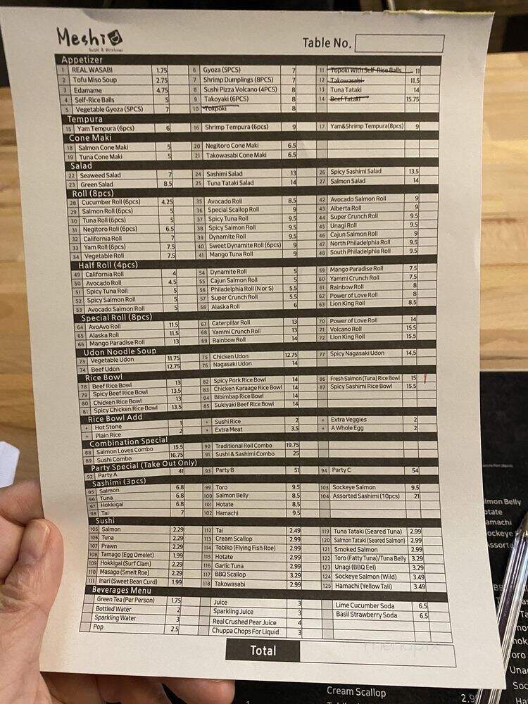 Meshi - Calgary, AB menu_pic