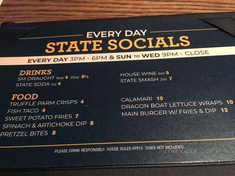 State & Main Kitchen & Bar - Oakville, ON menu_pic