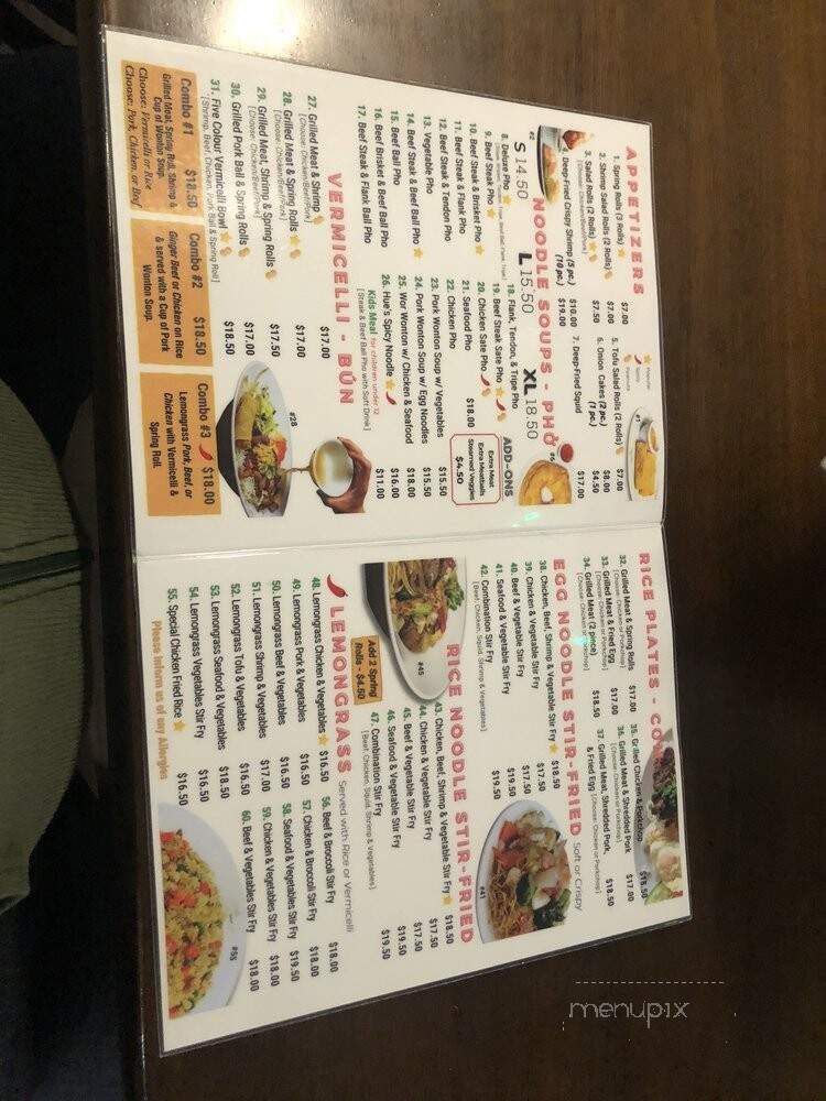 Pho Tasty - Edmonton, AB menu_pic