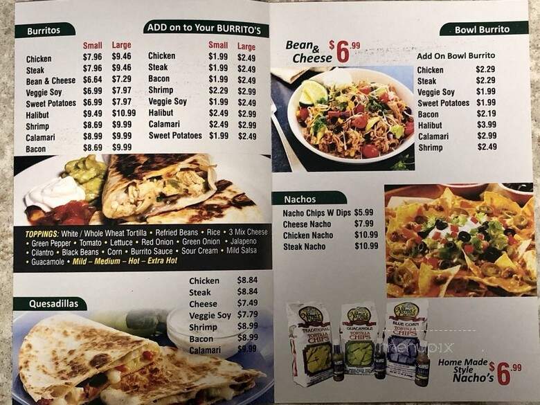 Chico Burrito - Brampton, ON menu_pic