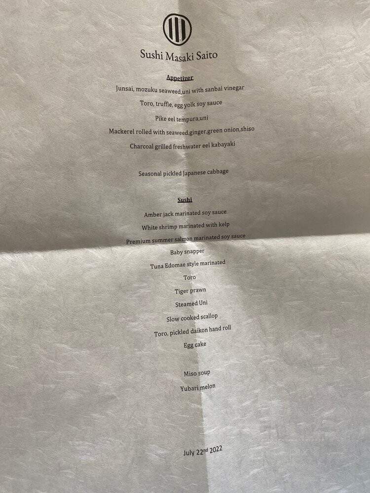 Masaki Saito - Toronto, ON menu_pic