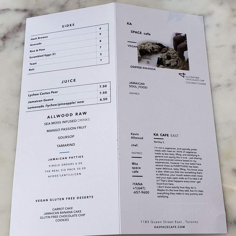 KaSpace Cafe - Toronto, ON menu_pic