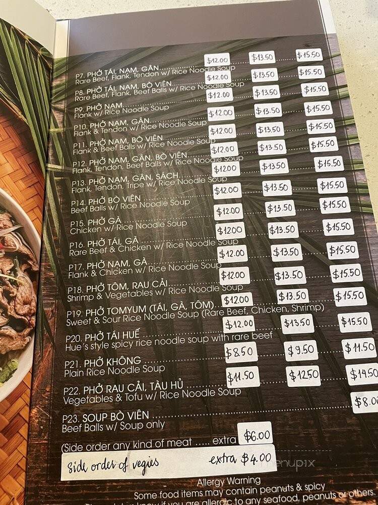 Pho Kha - Niagara Falls, ON menu_pic