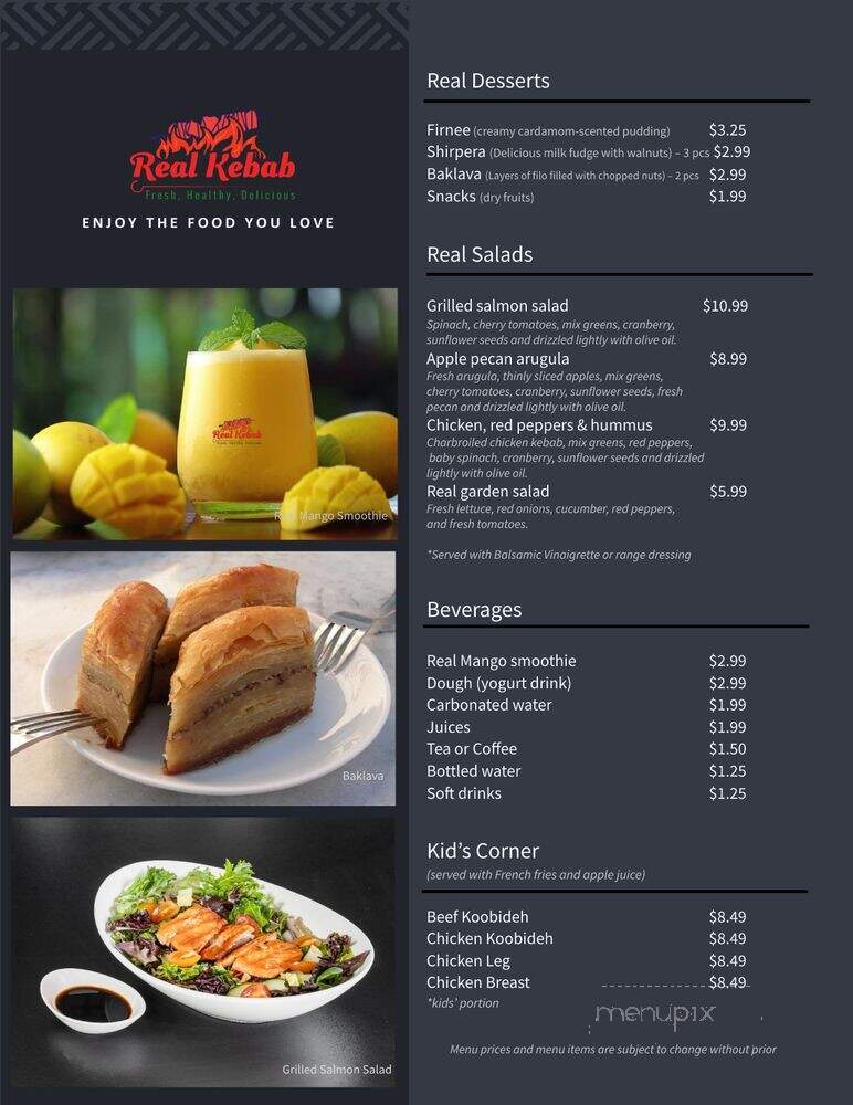Real Kebab - Markham, ON menu_pic