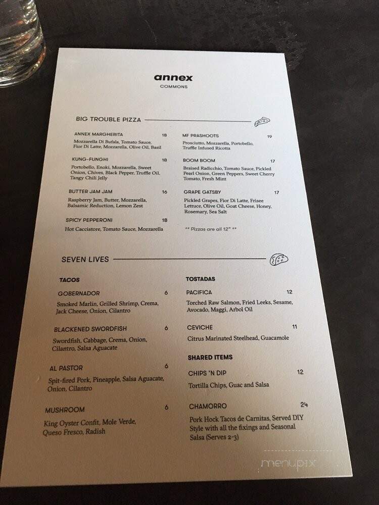 The Annex Commons - Toronto, ON menu_pic