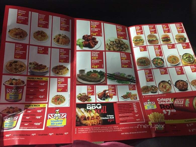 Student Biryani - Brampton, ON menu_pic
