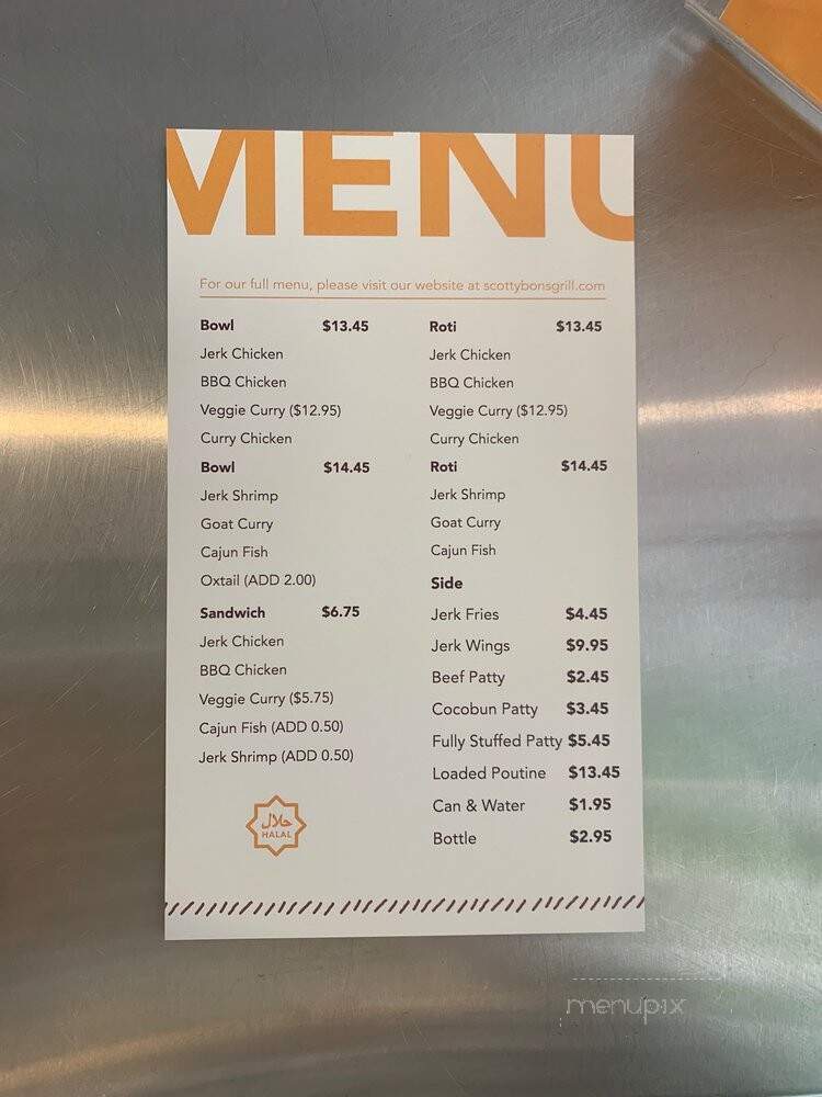 Scotty Bons Caribbean Grill - Brampton, ON menu_pic