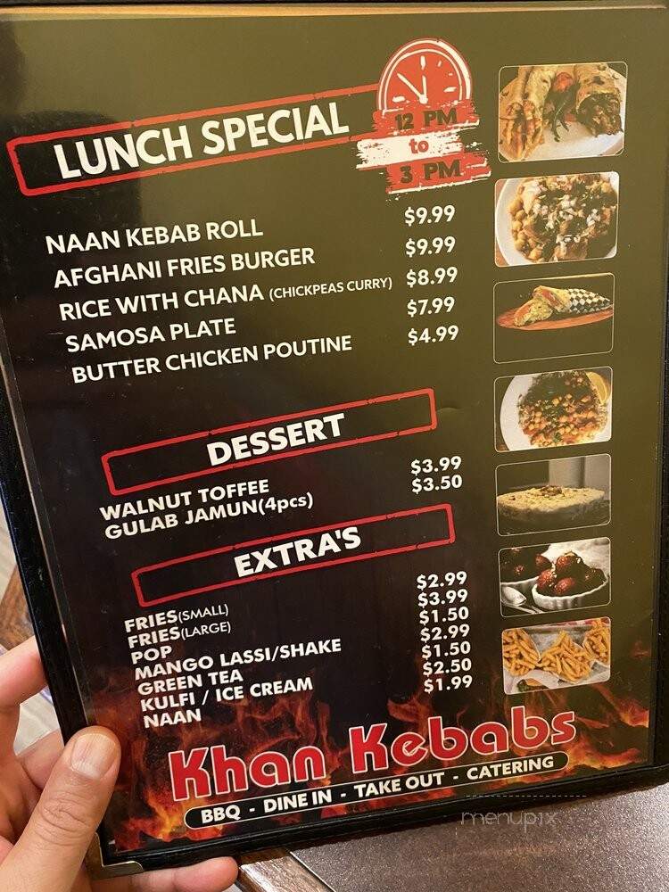 Khan Kebabs - Edmonton, AB menu_pic