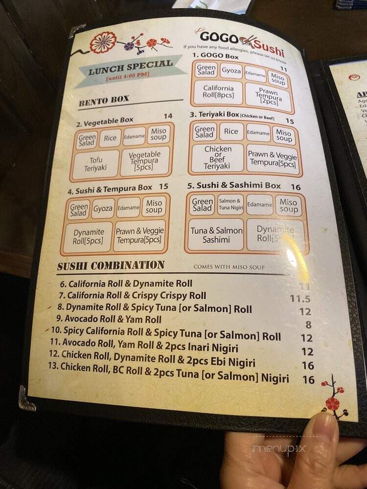 Gogo Sushi - Lake Country, BC menu_pic