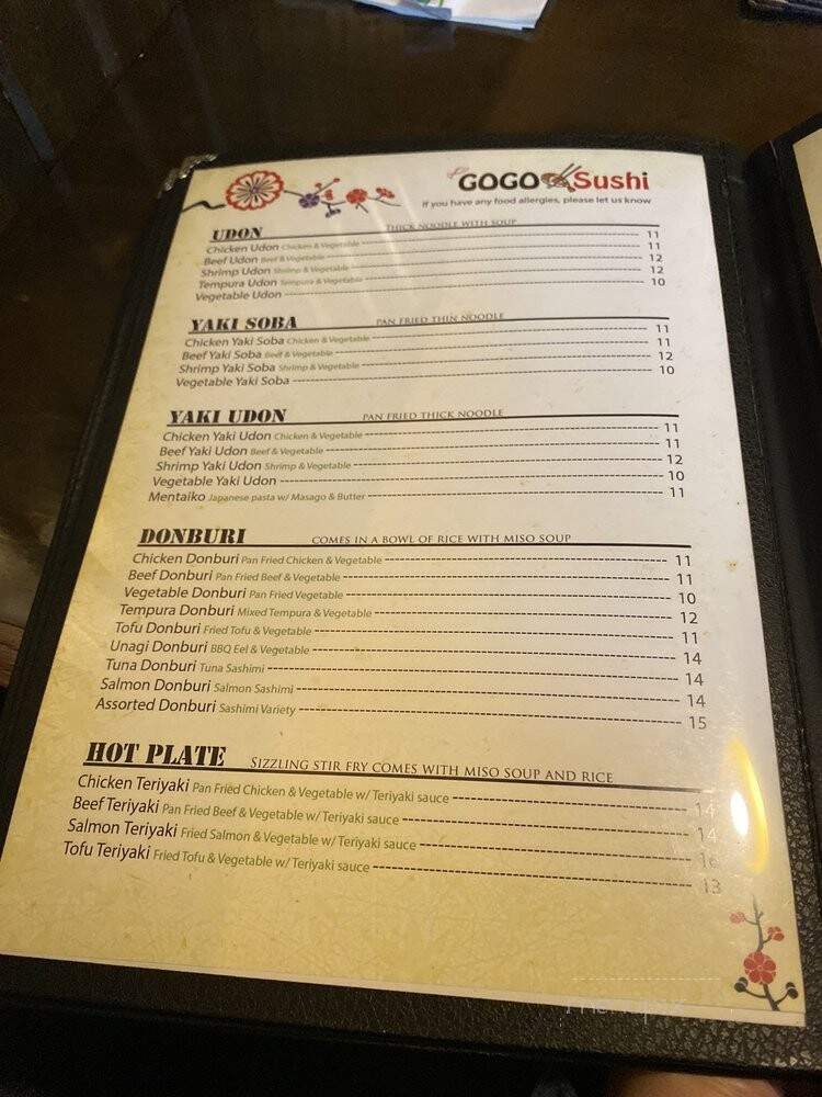 Gogo Sushi - Lake Country, BC menu_pic