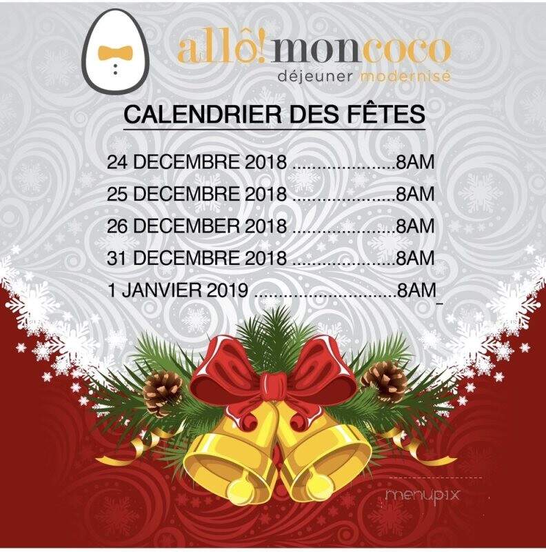 Allo! Mon Coco - Laval, QC menu_pic