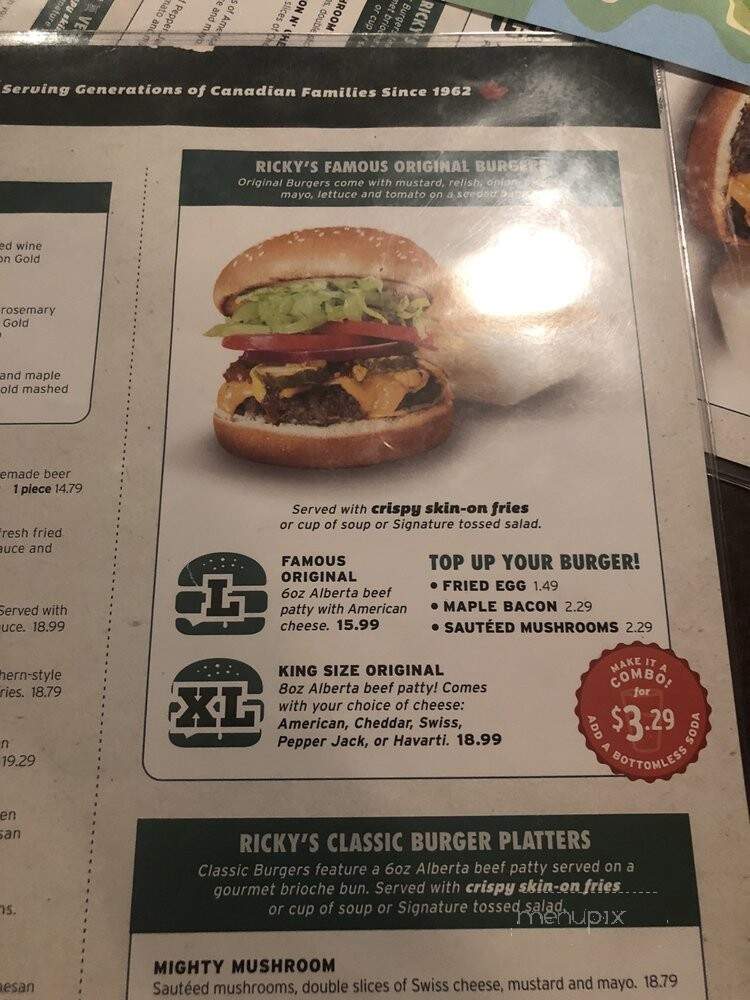 Ricky's Bar and Grill - Golden, BC menu_pic