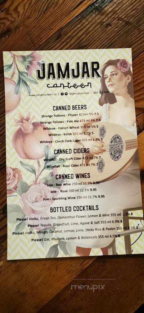 Jamjar Canteen - North Vancouver, BC menu_pic