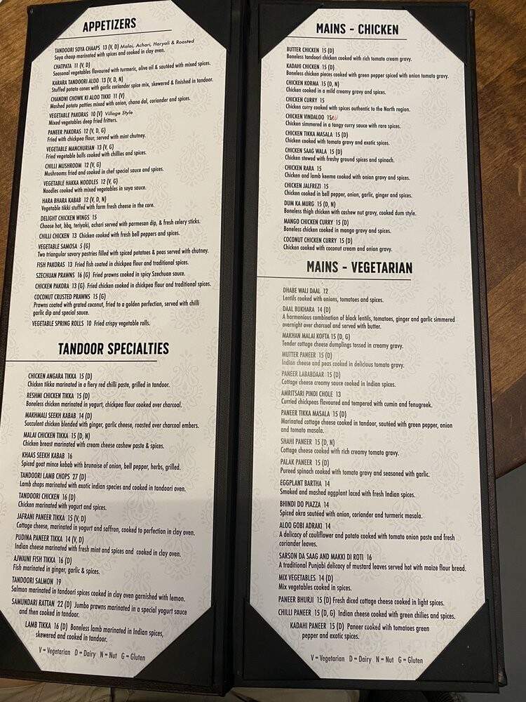 Delight Indian Bistro - Surrey, BC menu_pic
