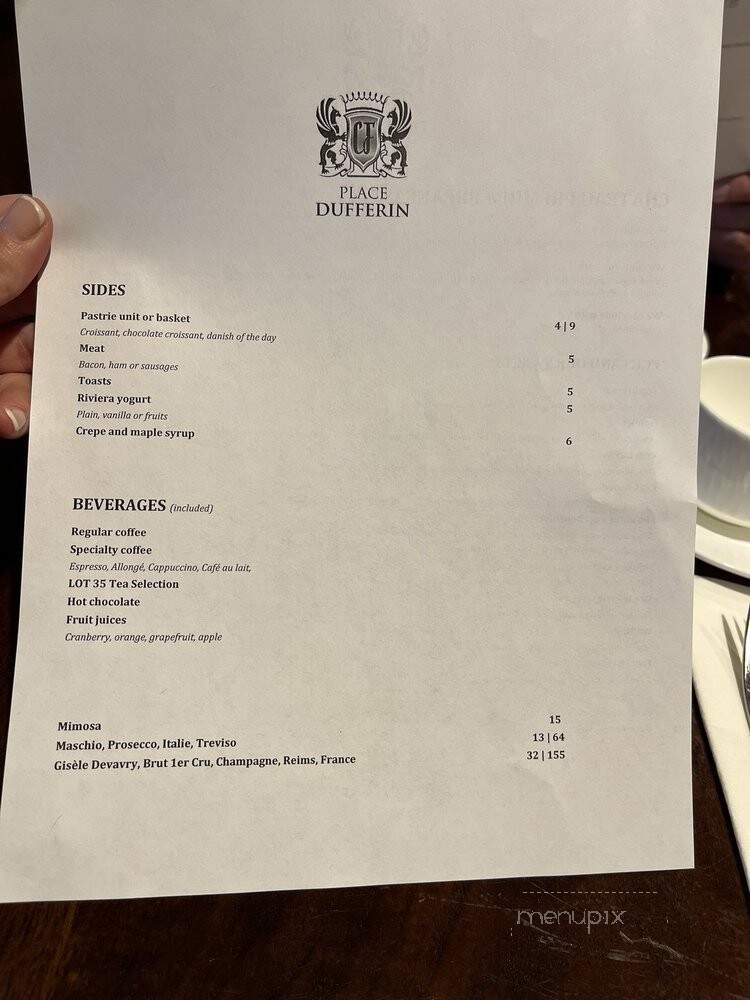 Place Dufferin - Quebec City, QC menu_pic