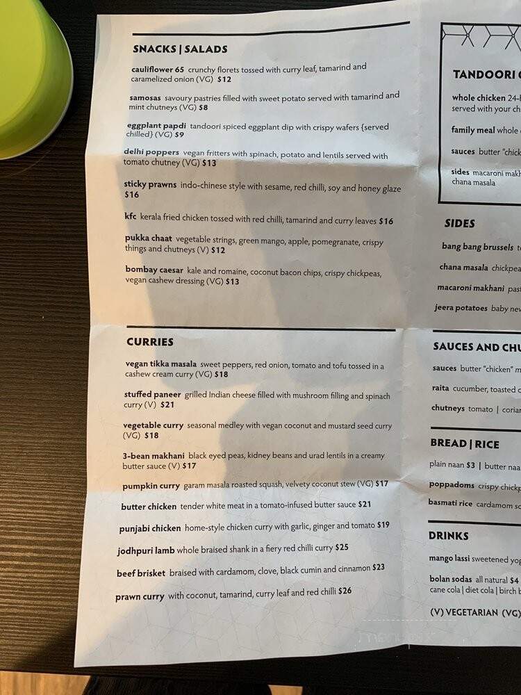 Pukka Pukka - Toronto, ON menu_pic