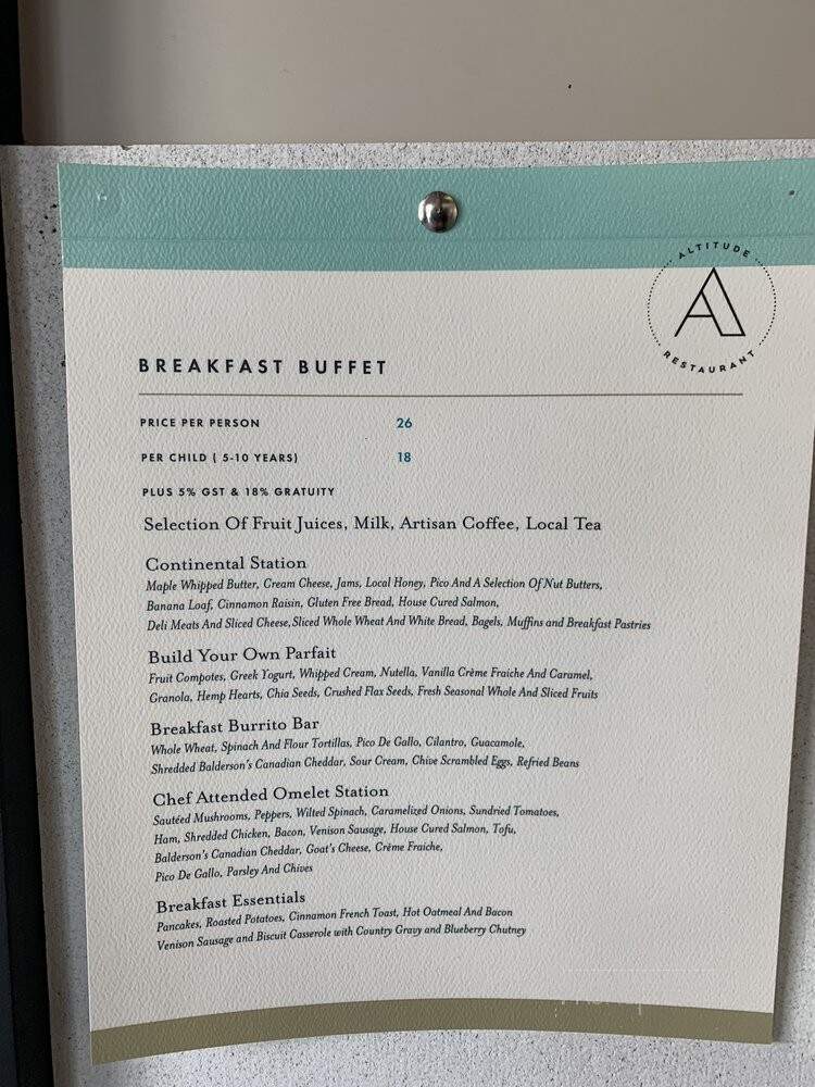 Altitude Restaurant - Jasper, AB menu_pic