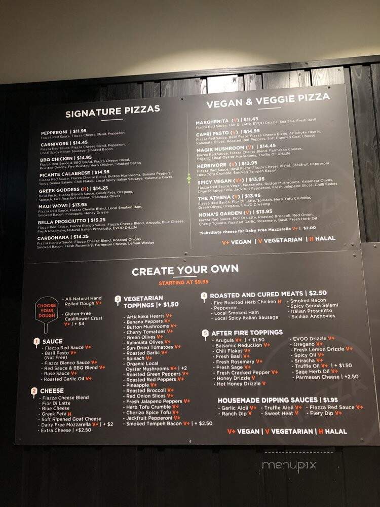 Fiazza Fresh Fired - Ottawa, ON menu_pic