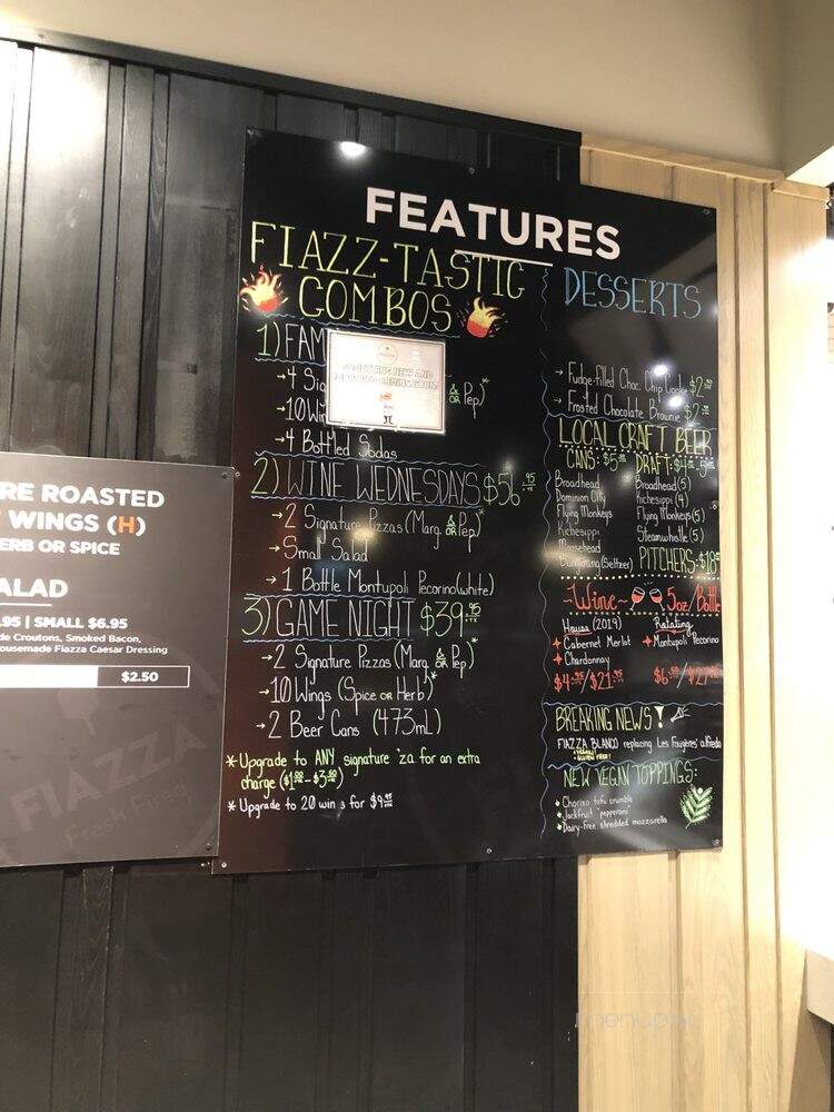 Fiazza Fresh Fired - Ottawa, ON menu_pic