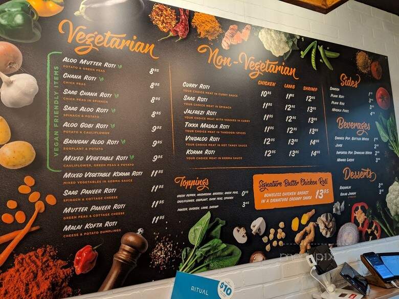 Butter Chicken Roti - Toronto, ON menu_pic