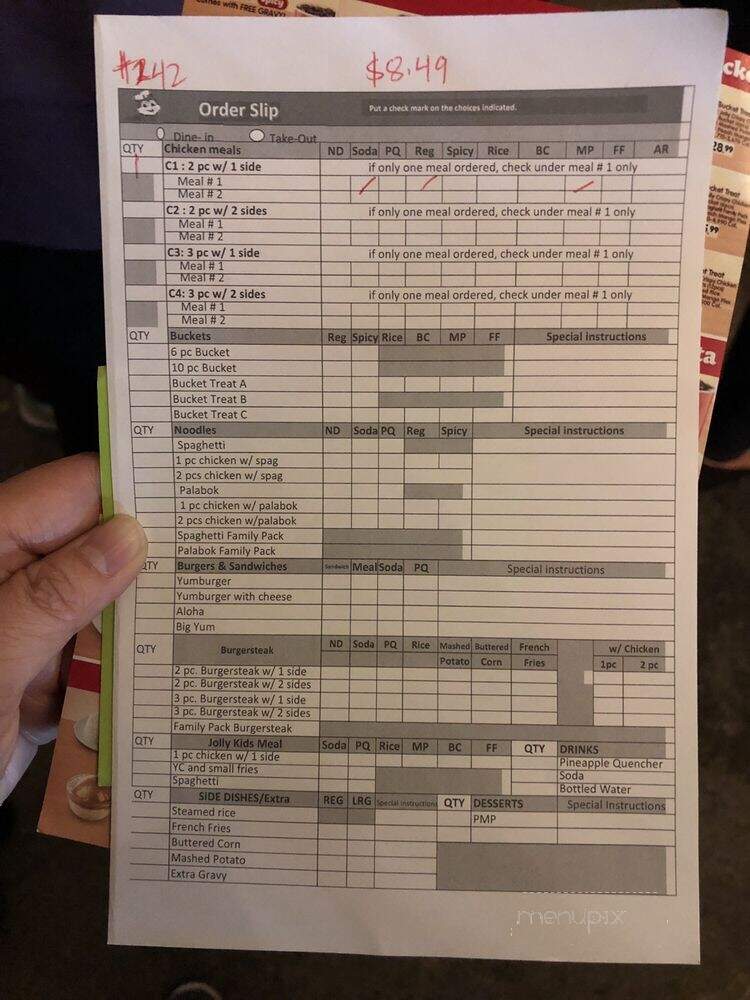 Jollibee - Calgary, AB menu_pic