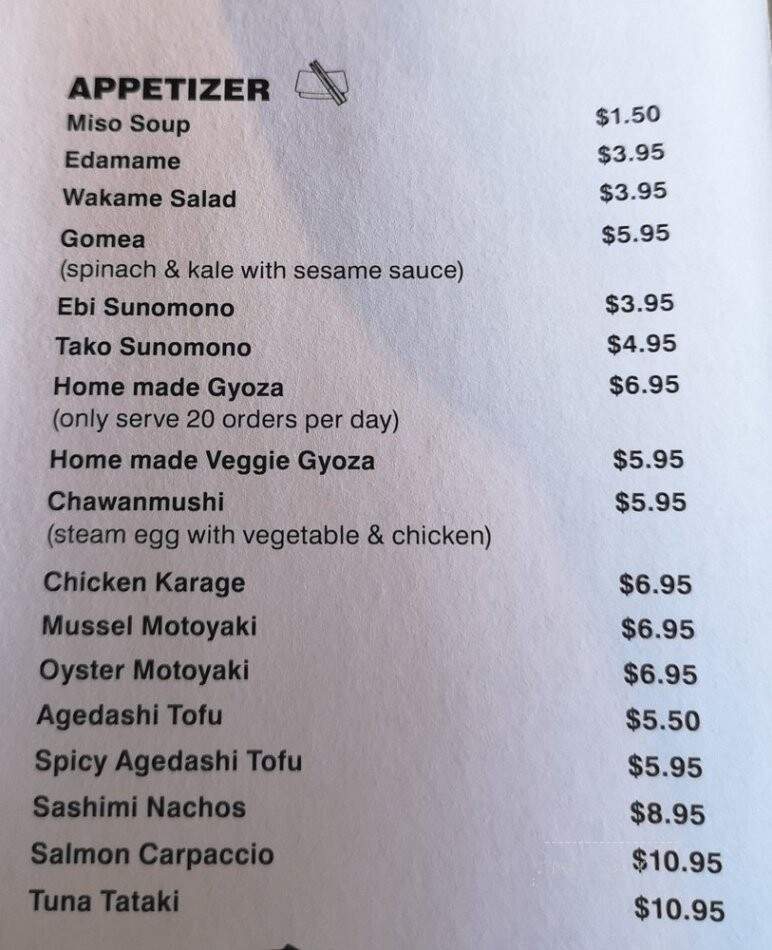 Kaiko Japanese Restaurant - Coquitlam, BC menu_pic