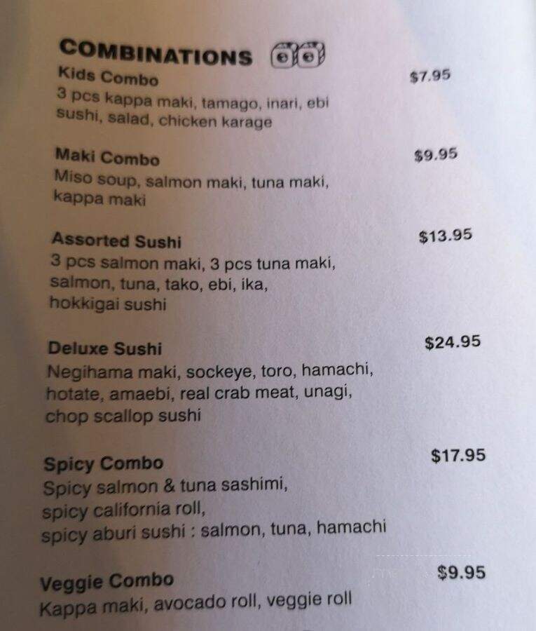 Kaiko Japanese Restaurant - Coquitlam, BC menu_pic