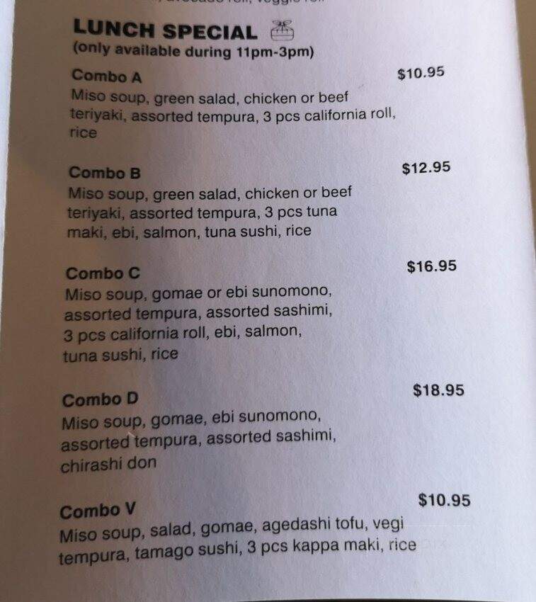 Kaiko Japanese Restaurant - Coquitlam, BC menu_pic