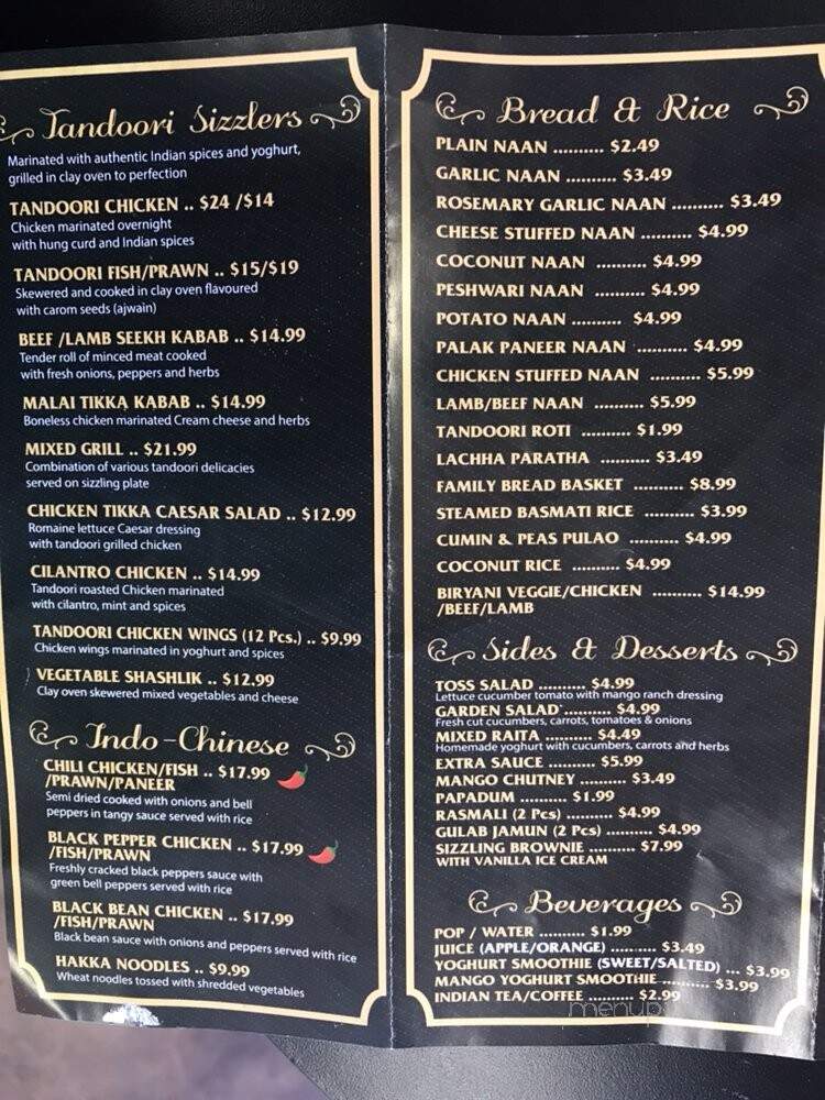 India Grill & Bistro - Leduc, AB menu_pic