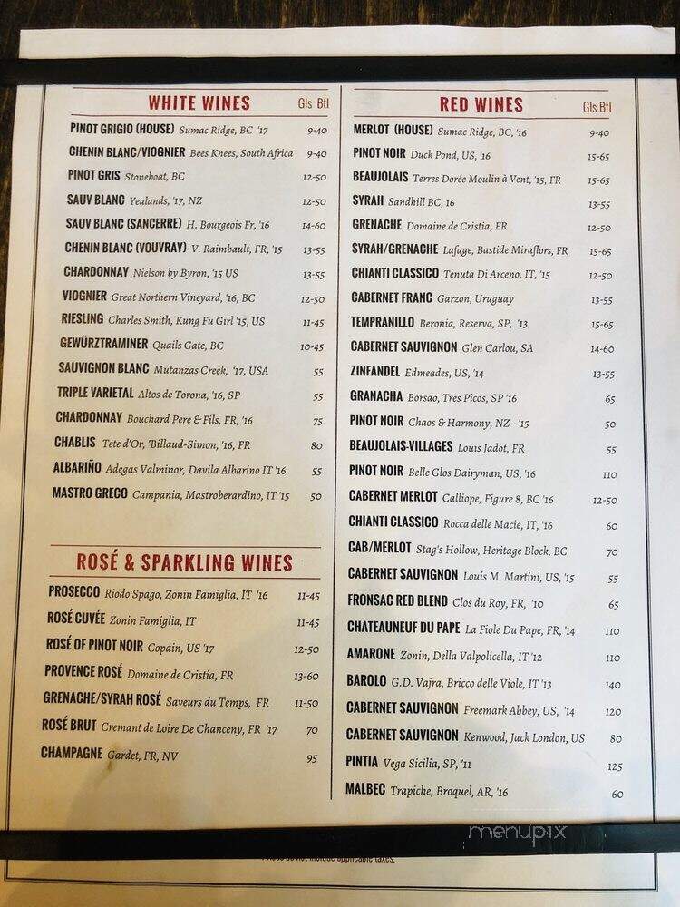 The Collective - Victoria, BC menu_pic
