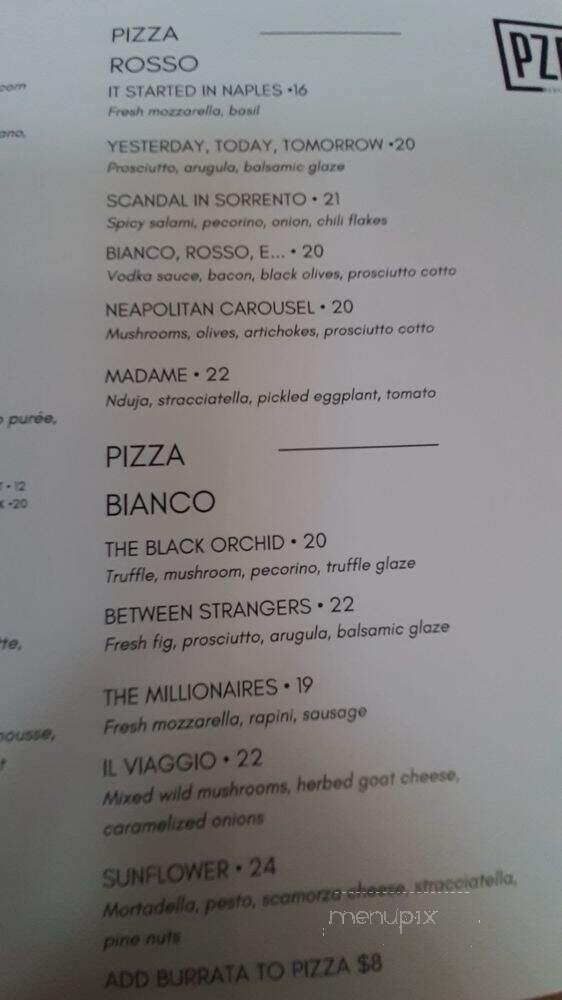 Pza Restaurant - Vaughan, ON menu_pic