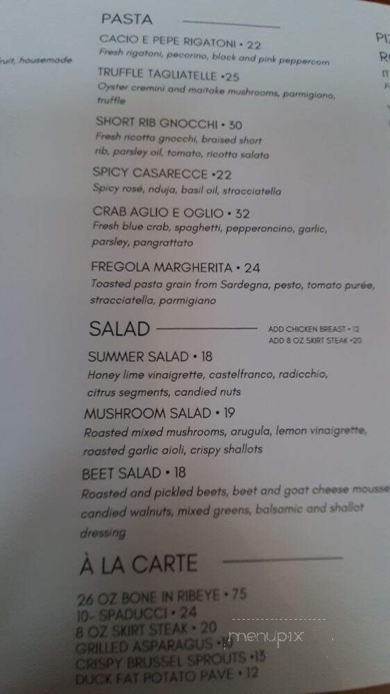 Pza Restaurant - Vaughan, ON menu_pic