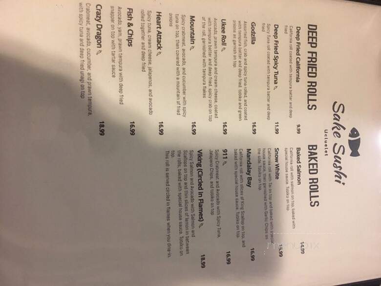 Sake Sushi - Ucluelet, BC menu_pic