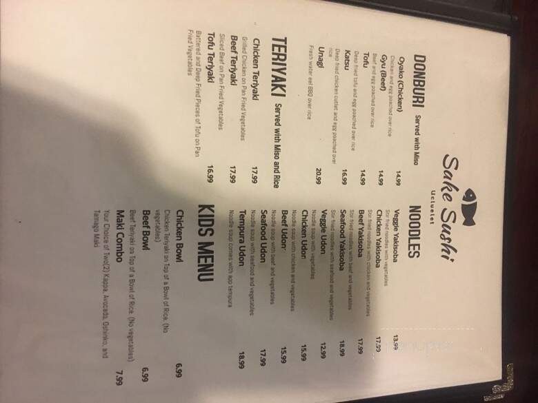Sake Sushi - Ucluelet, BC menu_pic