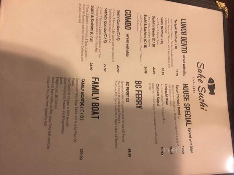 Sake Sushi - Ucluelet, BC menu_pic